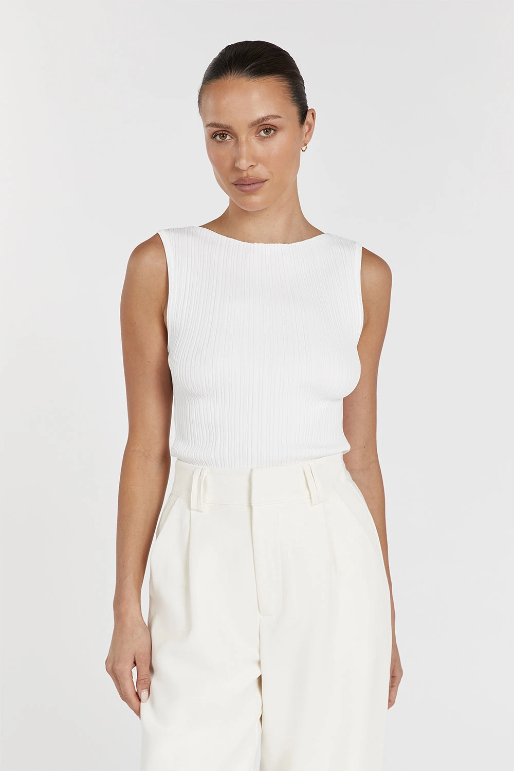 SIENNA OFF WHITE KNIT TANK
