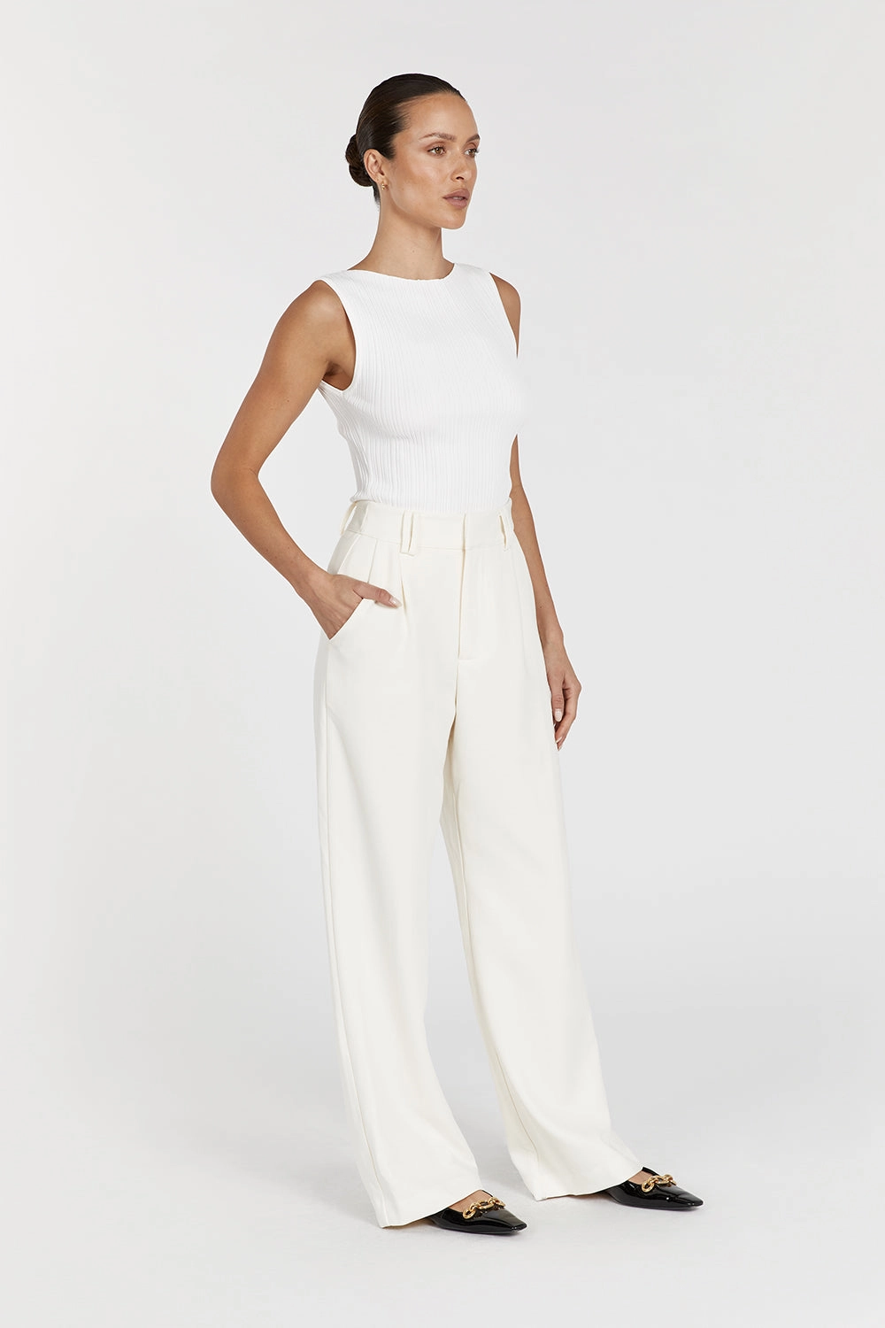 SIENNA OFF WHITE KNIT TANK