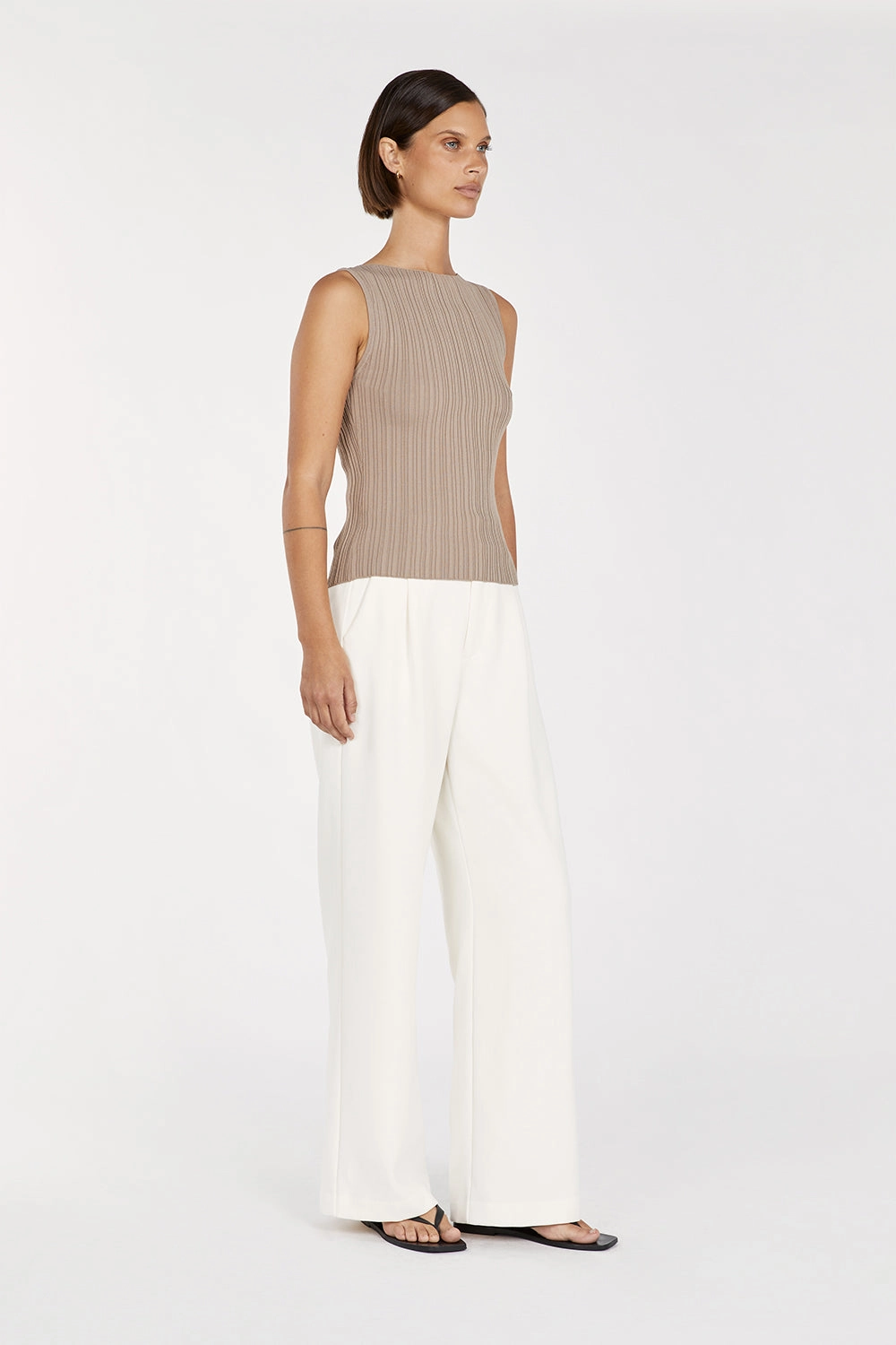 SIENNA TAUPE KNIT TANK