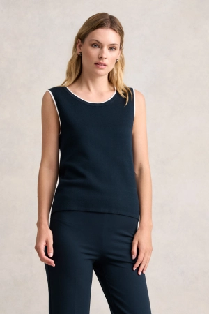 Sleeveless Cotton Knit - Ink