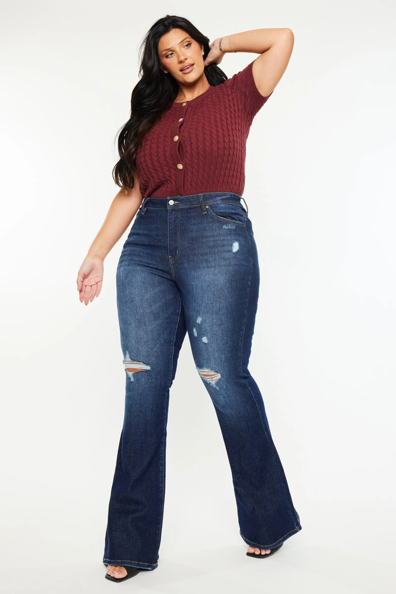 Solange High Rise Flare Jeans (Plus Size)