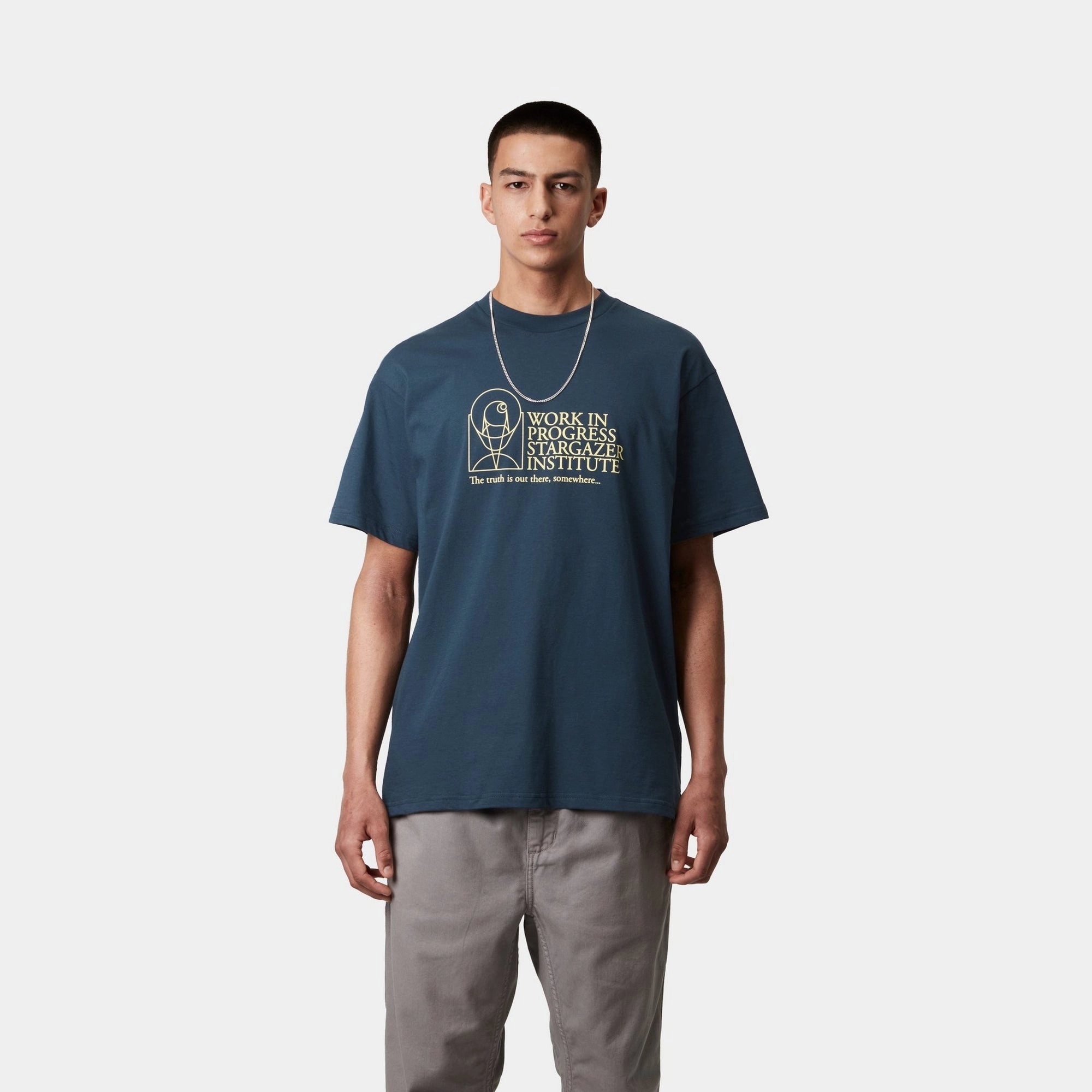 Stargazer T-Shirt | Dusky Blue / Yellow