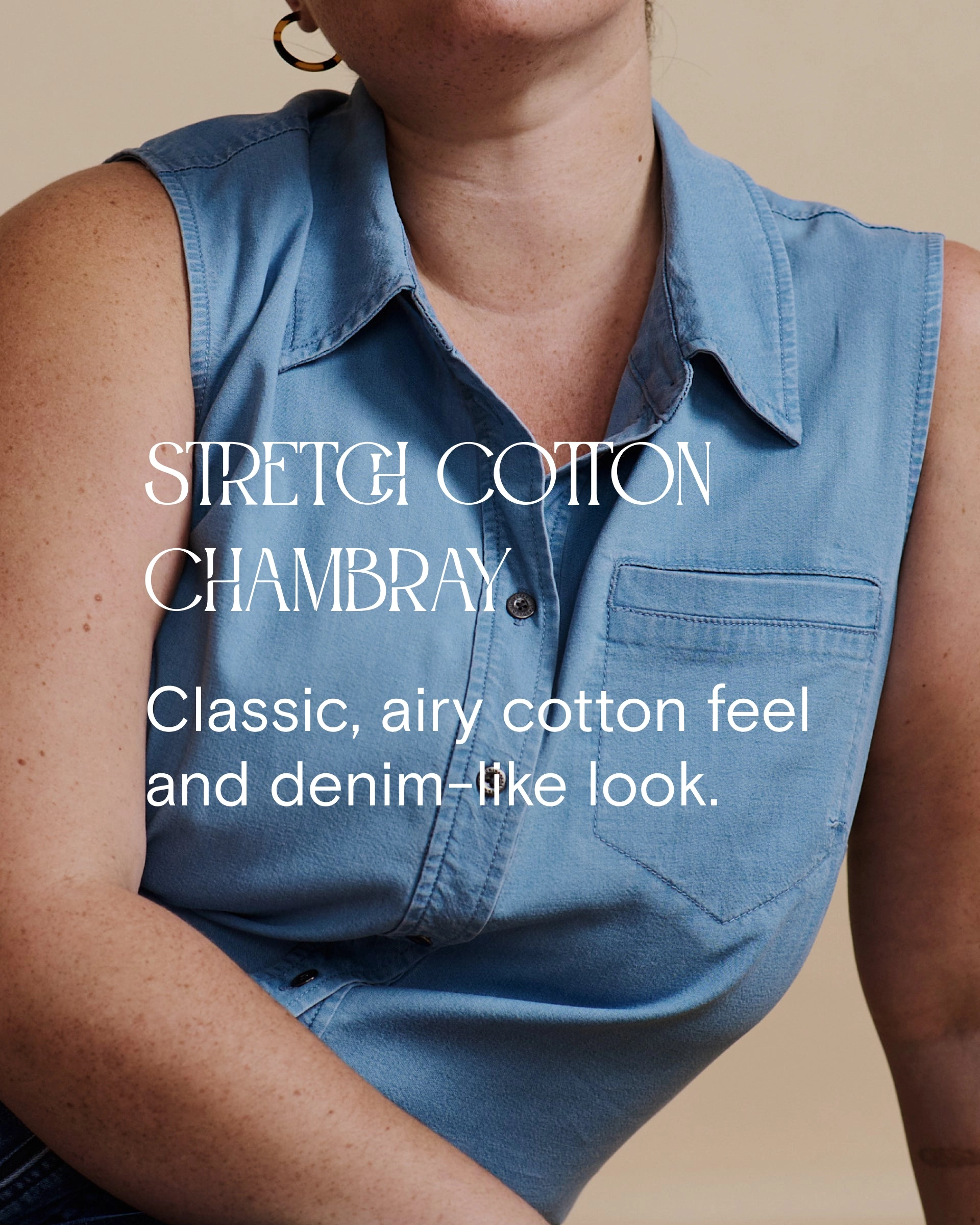 Stretch Cotton Chambray Rubicon Shirtdress - Heritage Blue