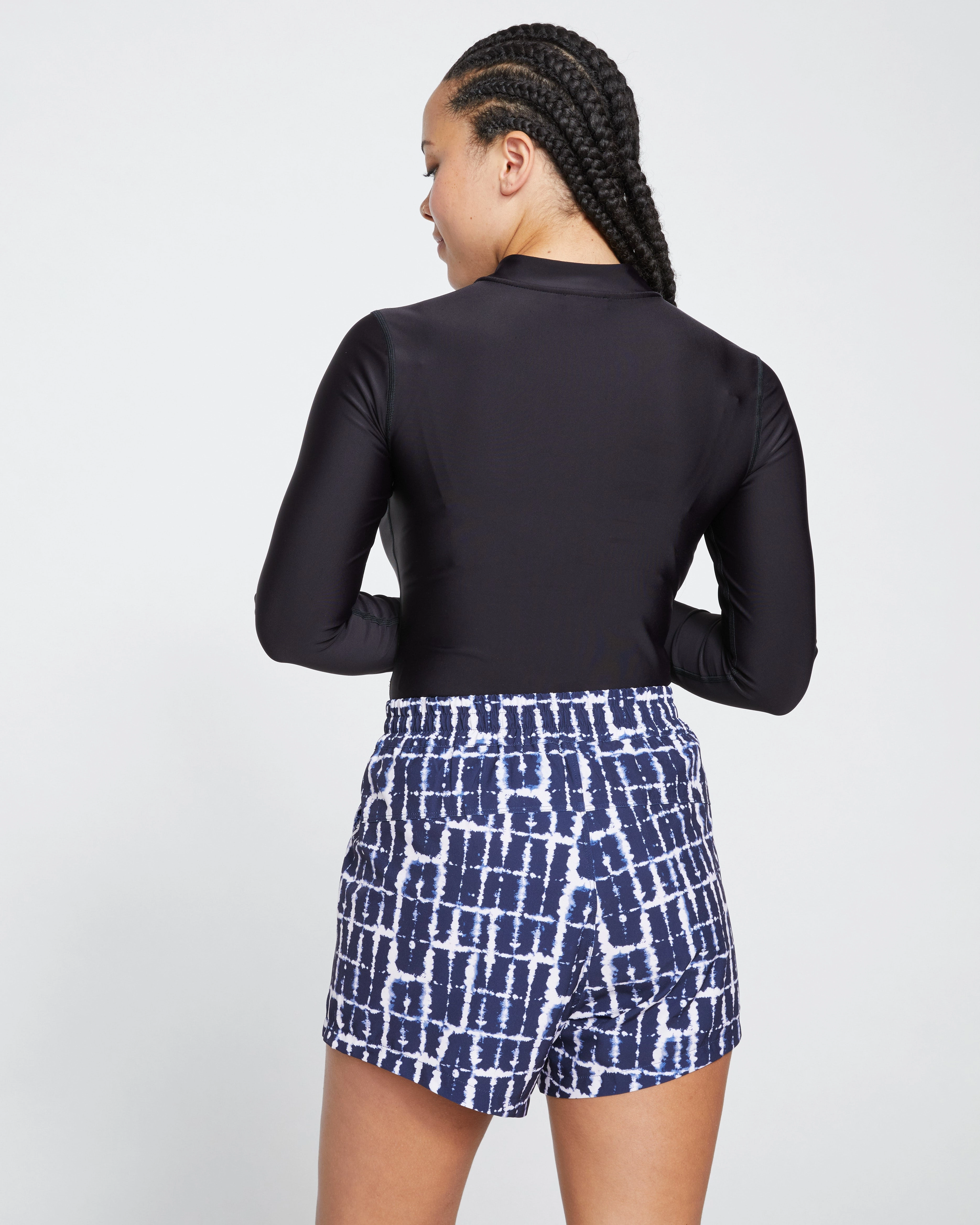Sunny Day Shorts - Blue Shibori Print