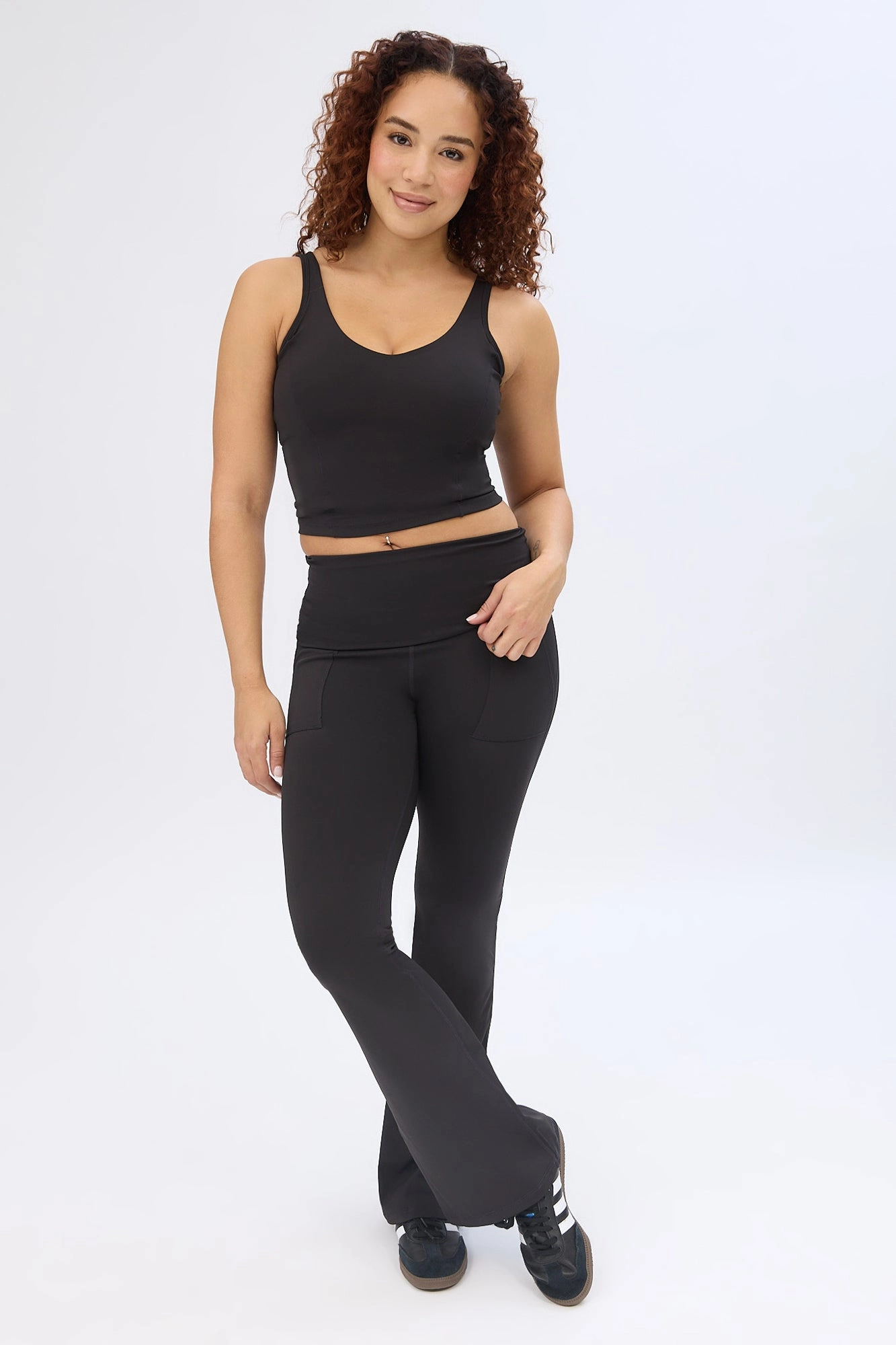 Super Smooth Fold-Over Flare Pocket Leggings