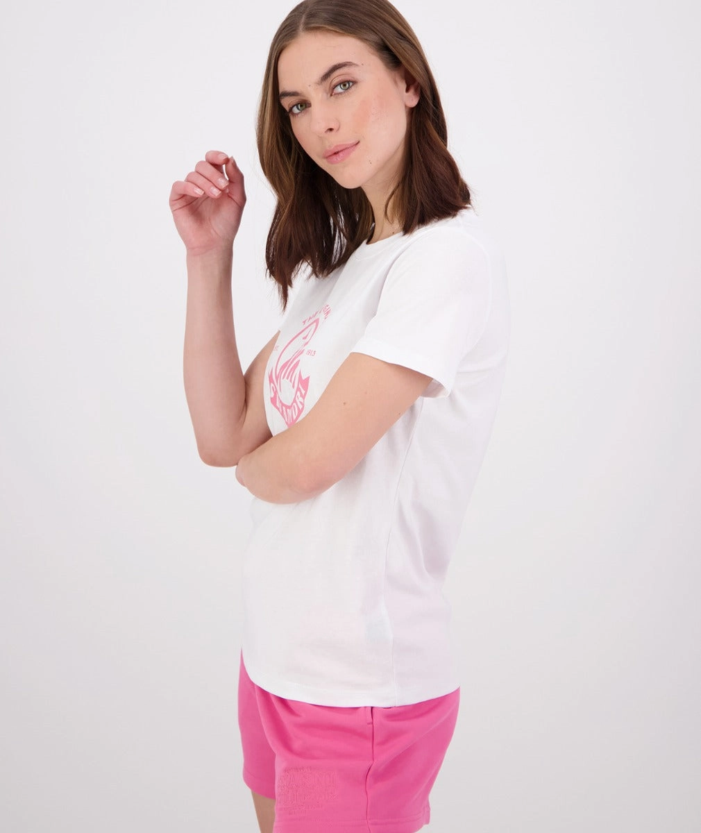 Swanndri Womens Original V3 T Shirt White/Raspberry