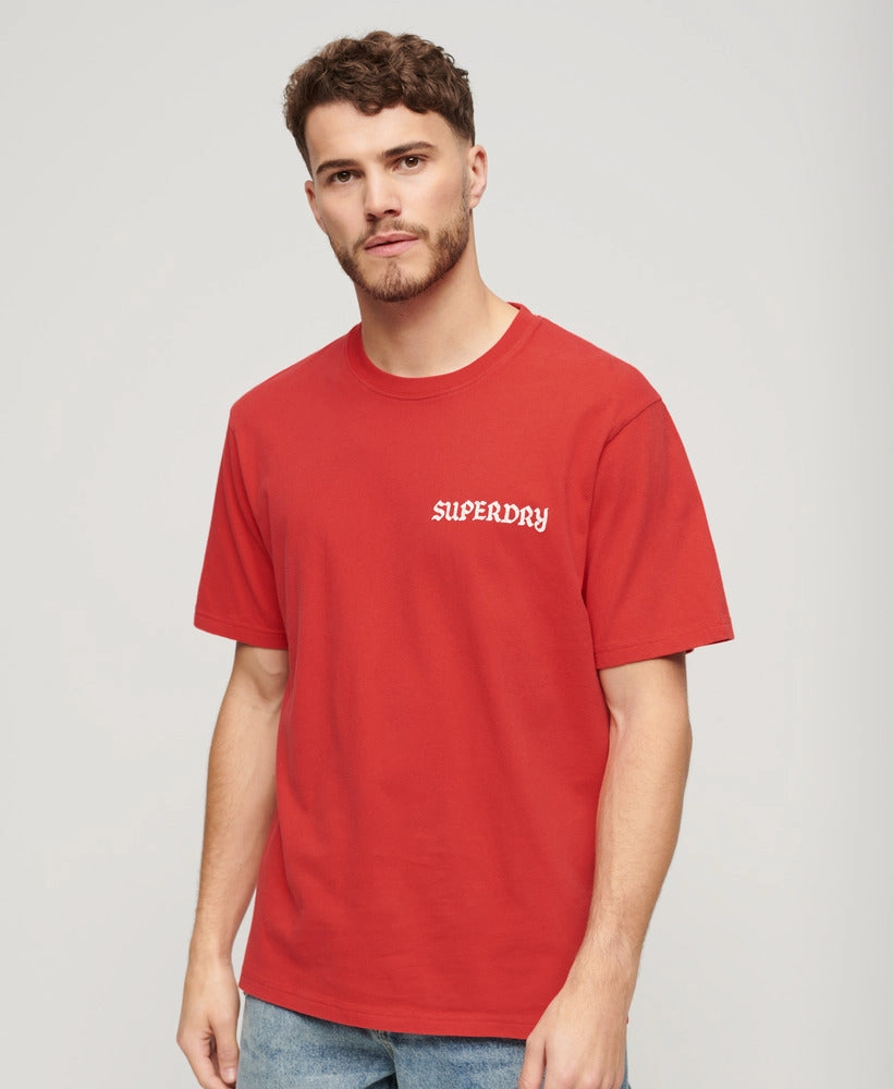 Tattoo Graphic Loose T Shirt | Soda Pop Red
