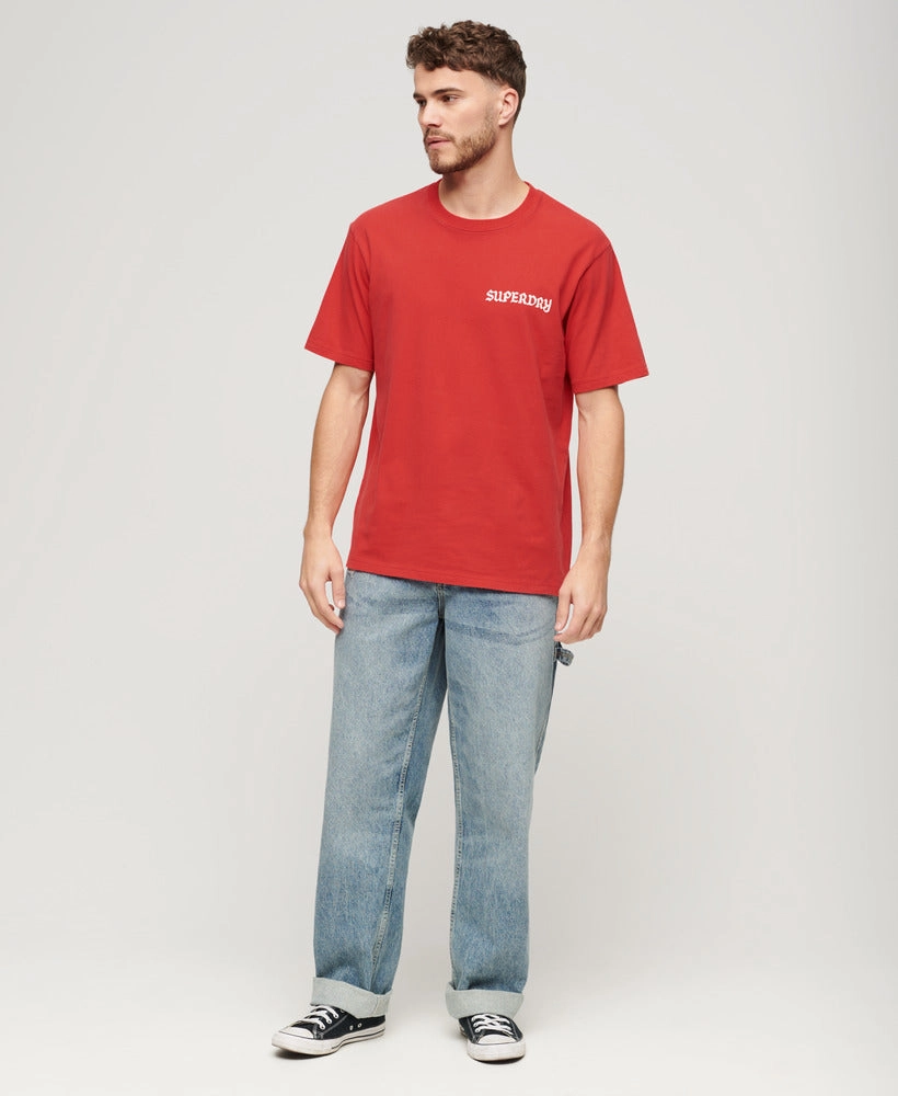Tattoo Graphic Loose T Shirt | Soda Pop Red