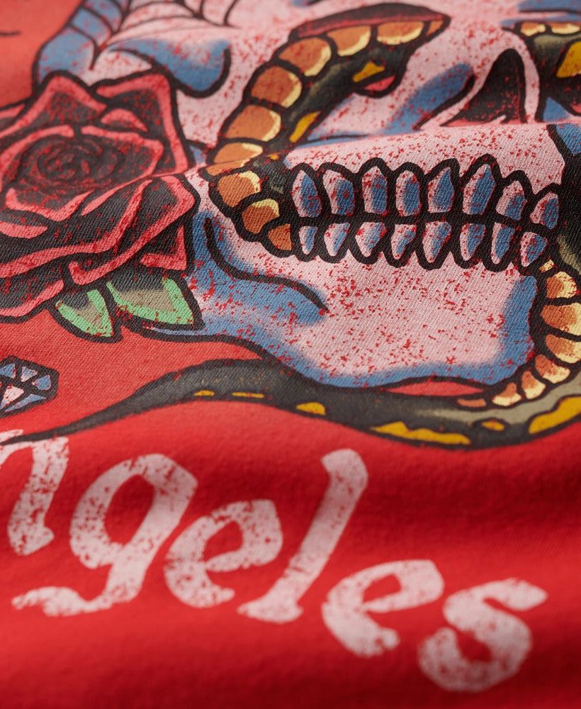 Tattoo Graphic Loose T Shirt | Soda Pop Red
