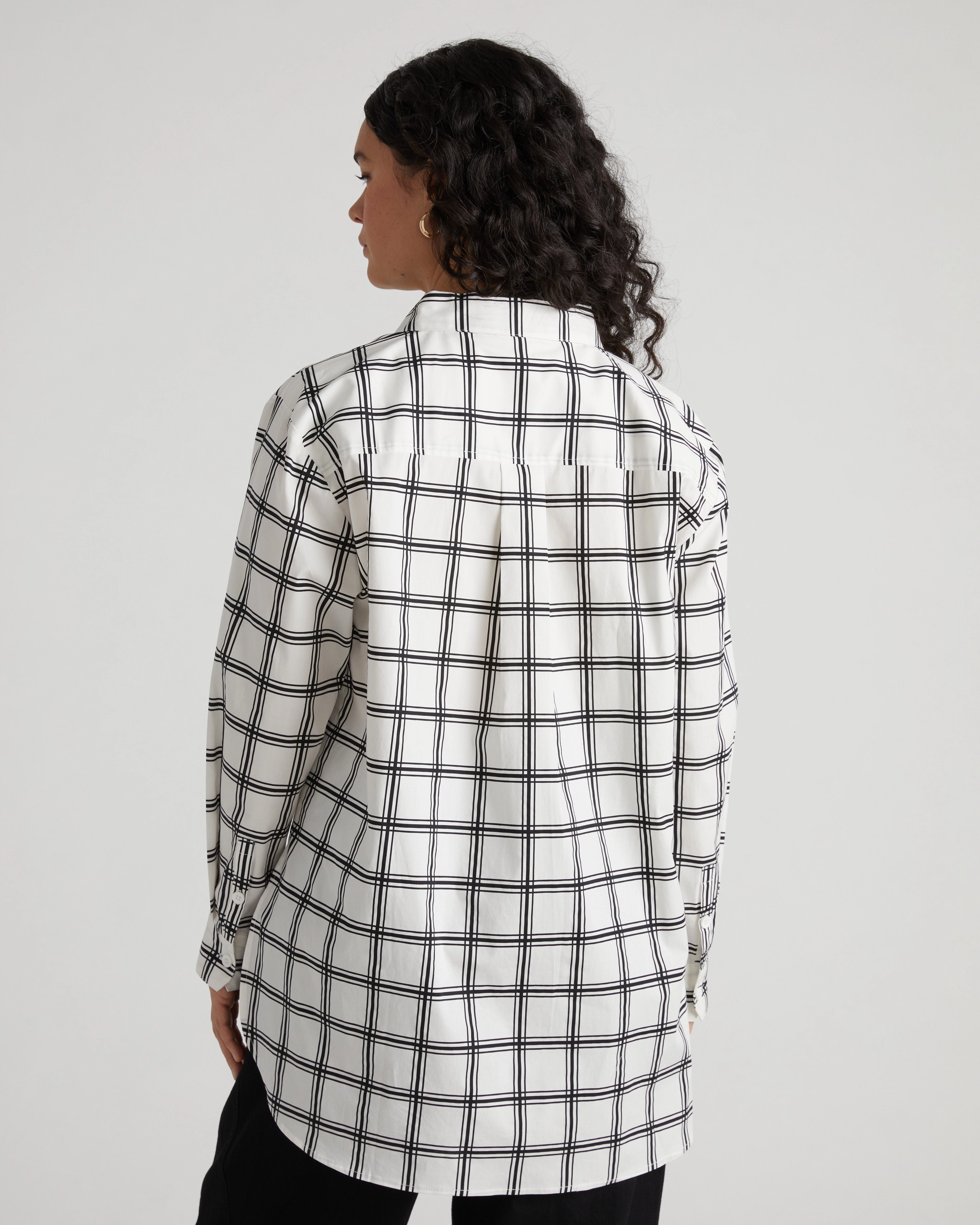 The Artist Poplin Shirt - White/Black Check