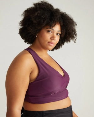 The Plunge Bikini Top - Deep Pansy