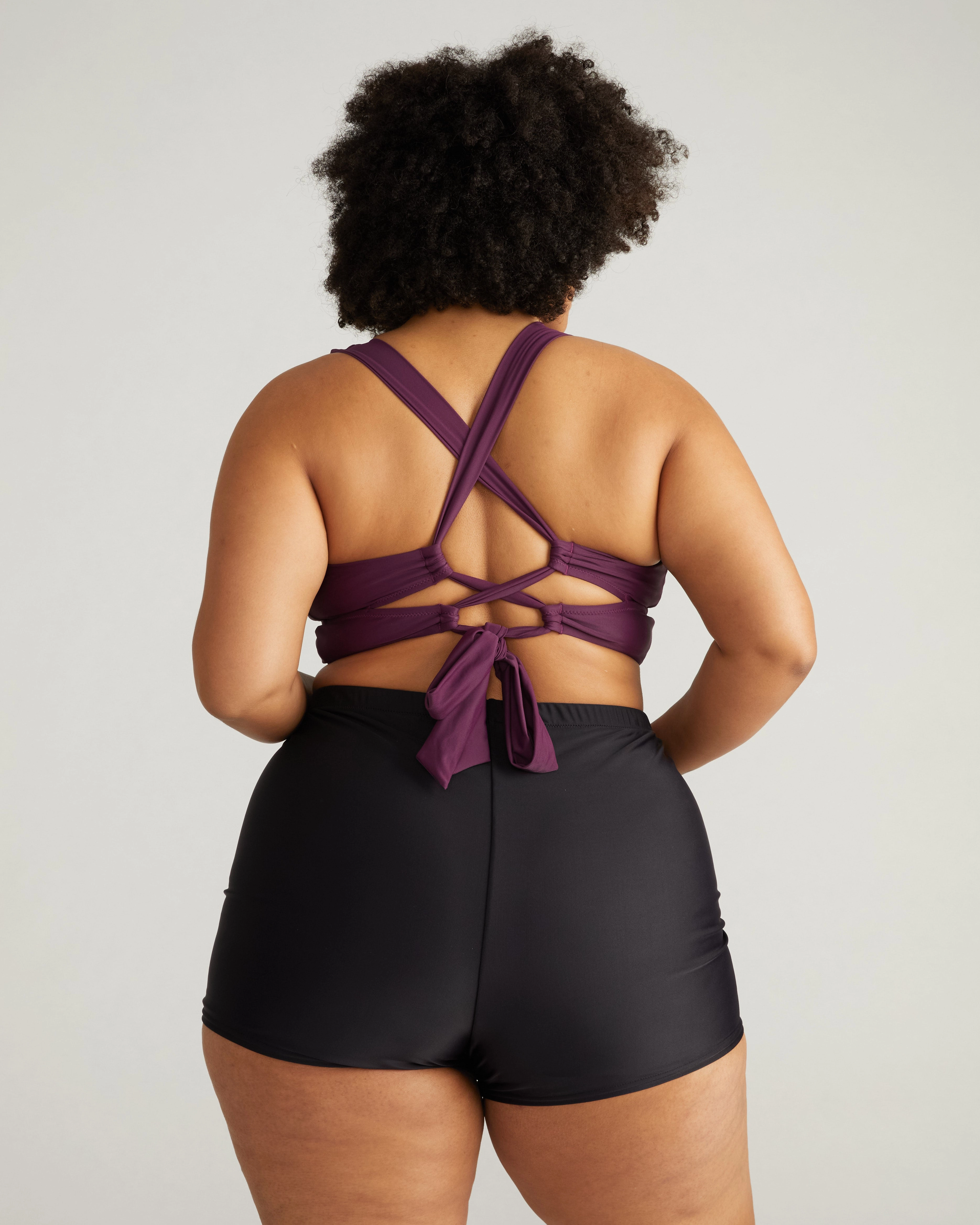 The Plunge Bikini Top - Deep Pansy