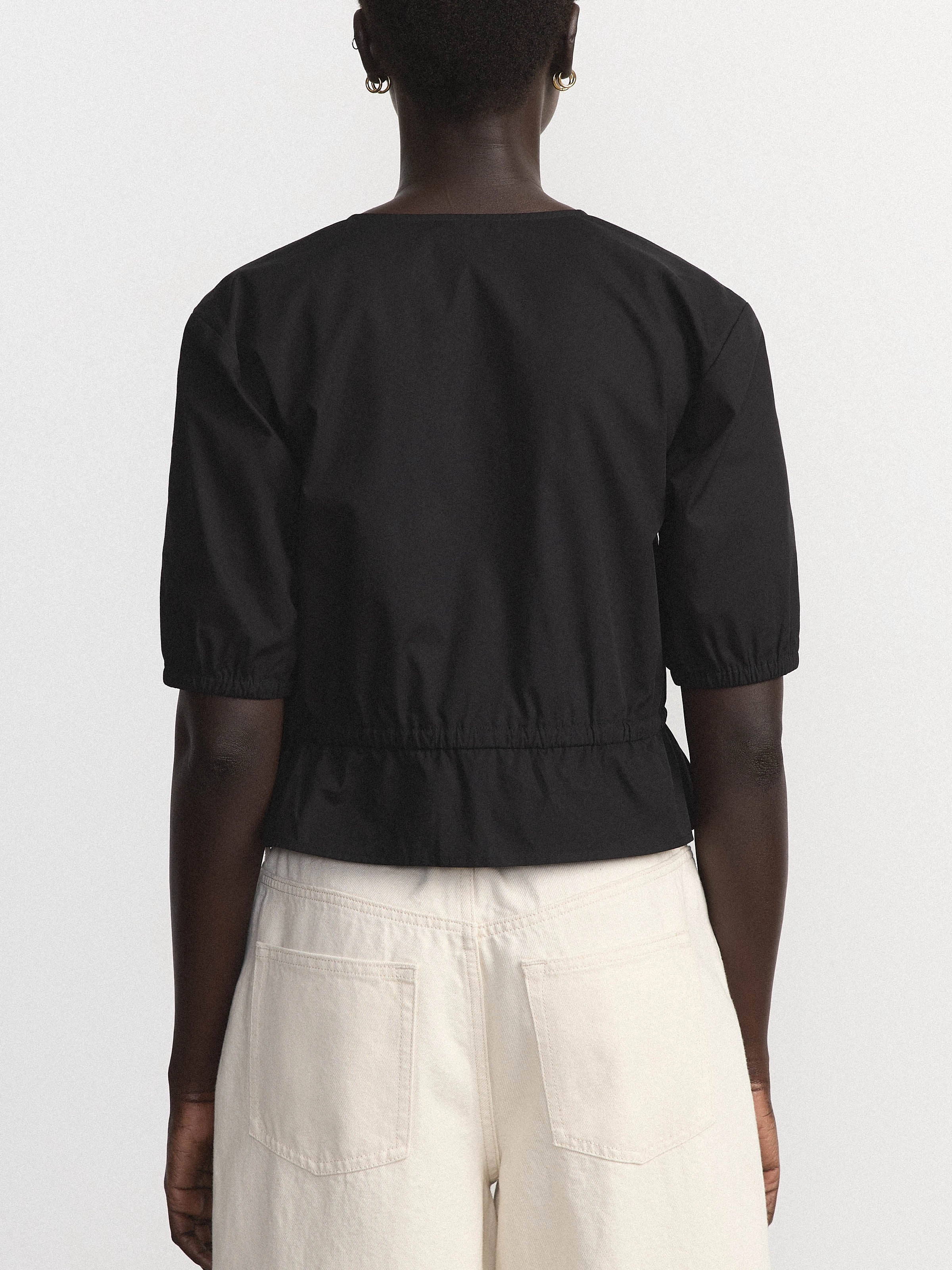 The Tie Front Blouse in Black
