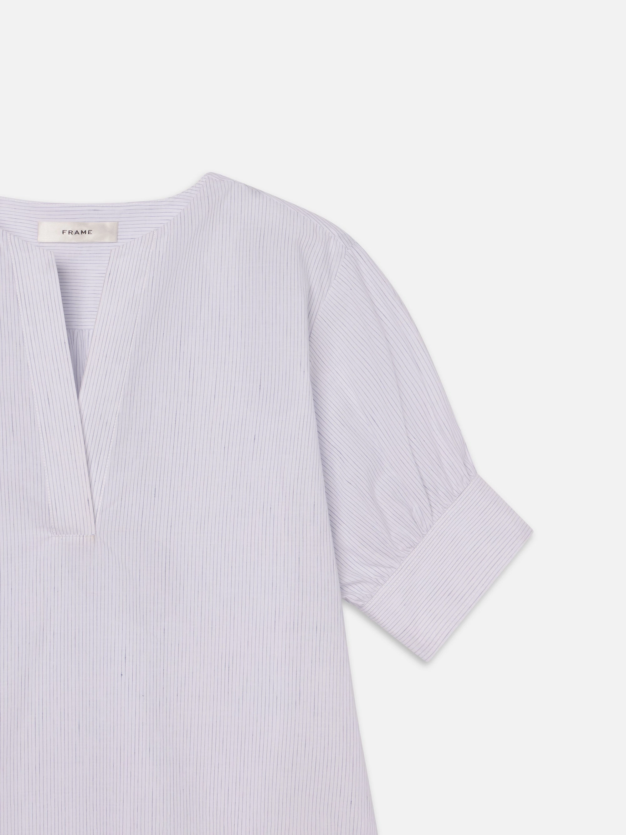 The V-Neck Popover -- Steel Blue Multi