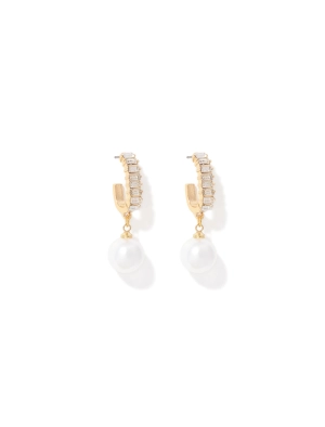Tina Crystal Pearl Earrings