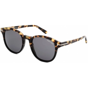Tom Ford Men's Sunglasses - Full Rim Havana Plastic Round Shape Frame | FT0752 56A