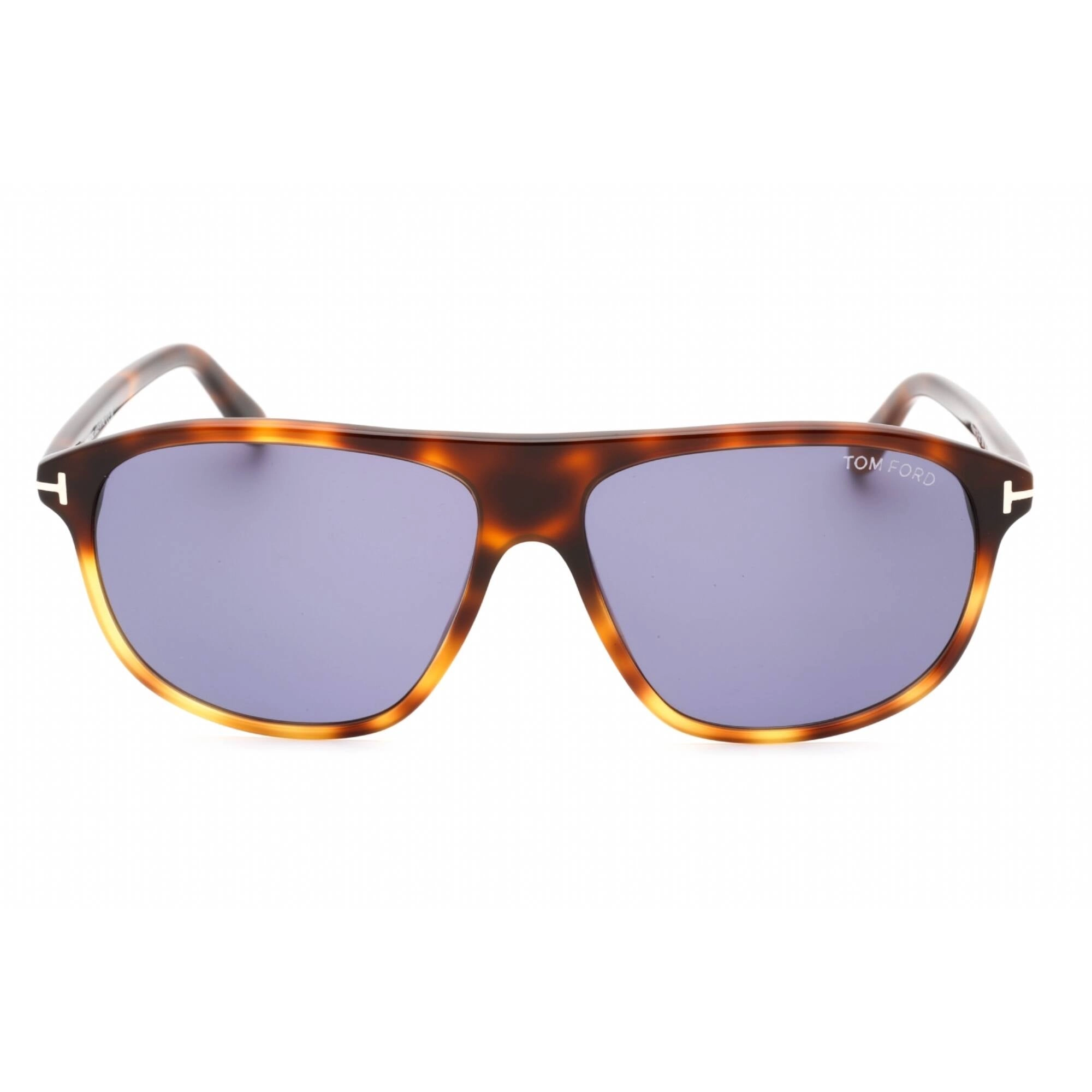 Tom Ford Men's Sunglasses - Havana/Other Plastic Pilot Frame Blue Lens | FT1027 56V