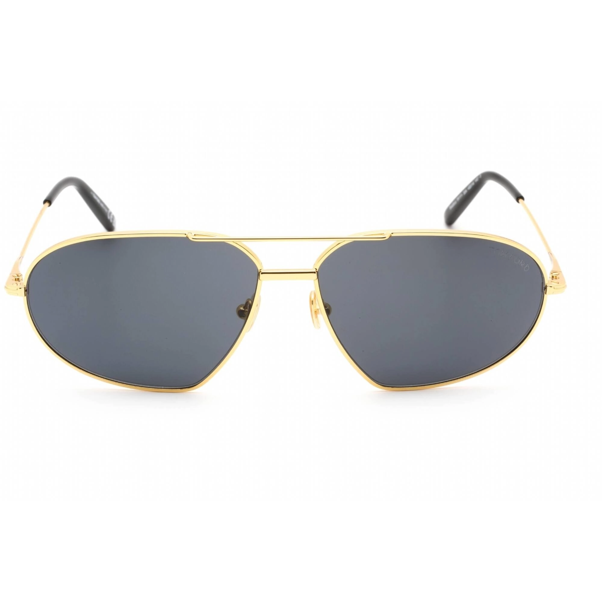 Tom Ford Men's Sunglasses - Shiny Deep Gold Rectangular Frame Smoke Lens | FT0771 30A