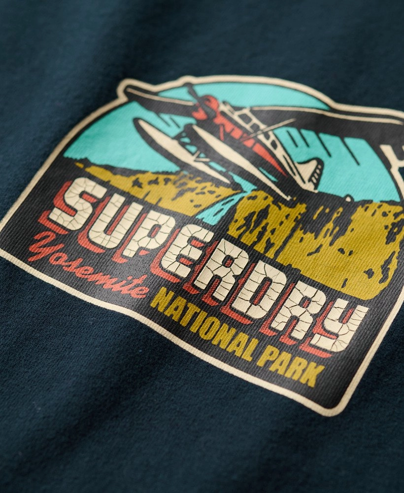 Travel Postcard Chest Tshirt | Eclipse Navy