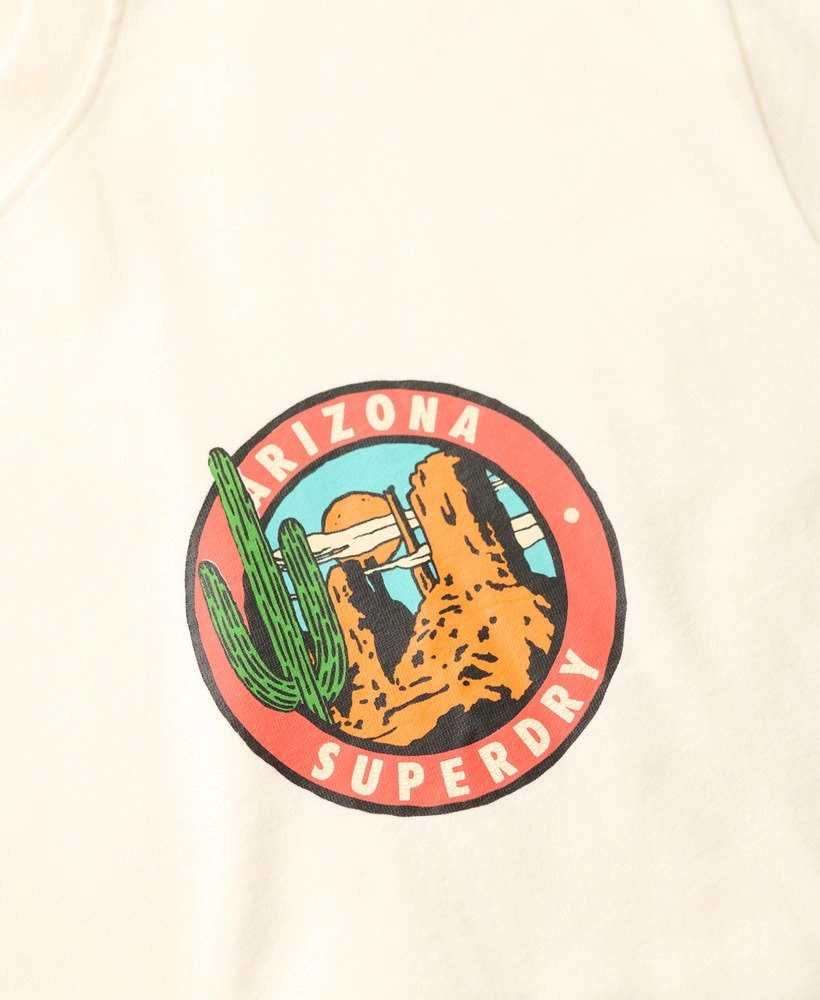 Travel Postcard Chest Tshirt | Solitary Star White
