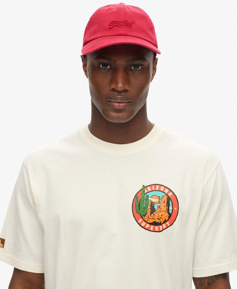 Travel Postcard Chest Tshirt | Solitary Star White