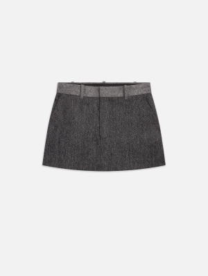 Tweed Suiting Skirt -- Check Multi