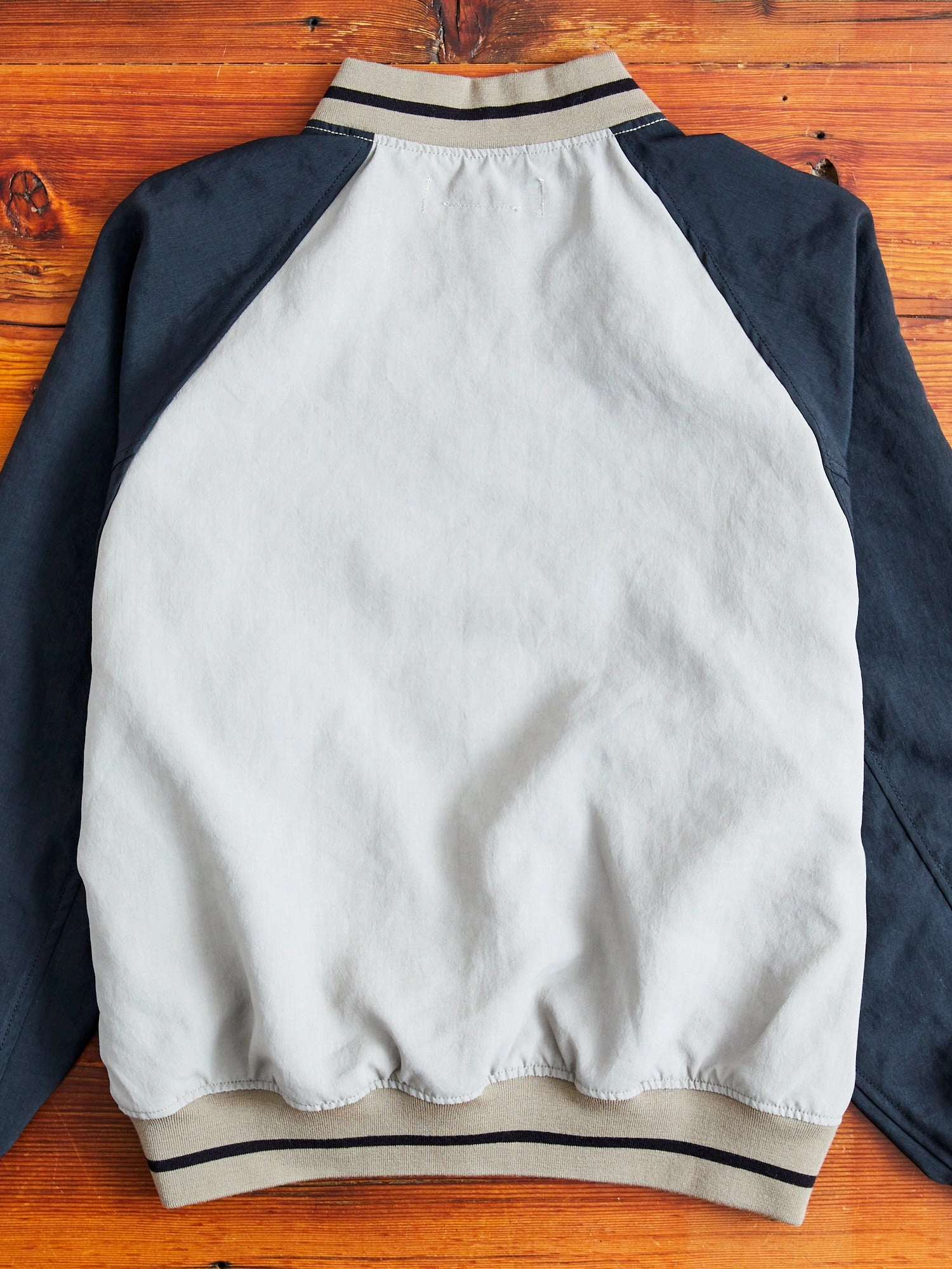 Two-Tone Baseball Jacket in Greige
