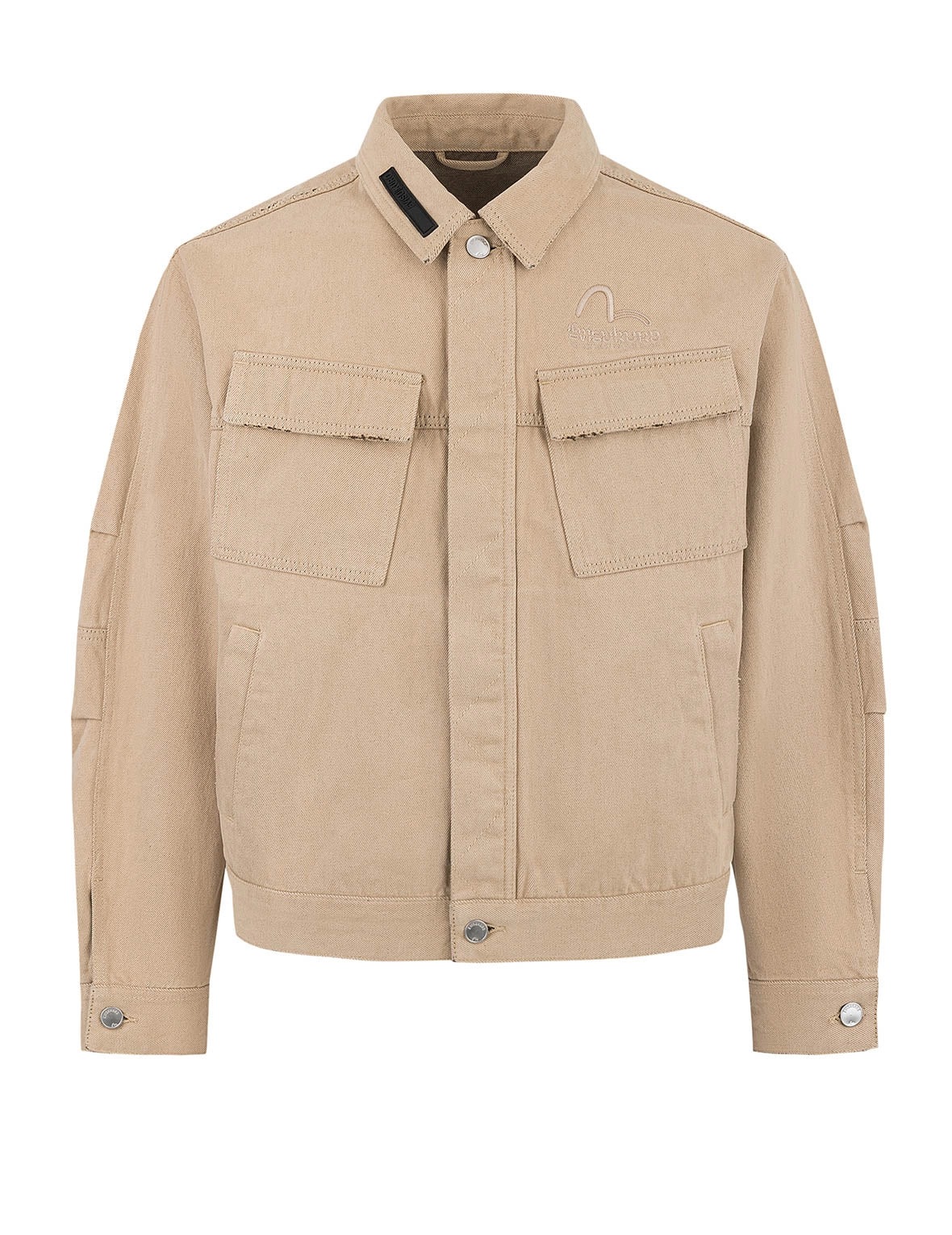 Two Tone Distressed Relax Fit Trucker Jacket