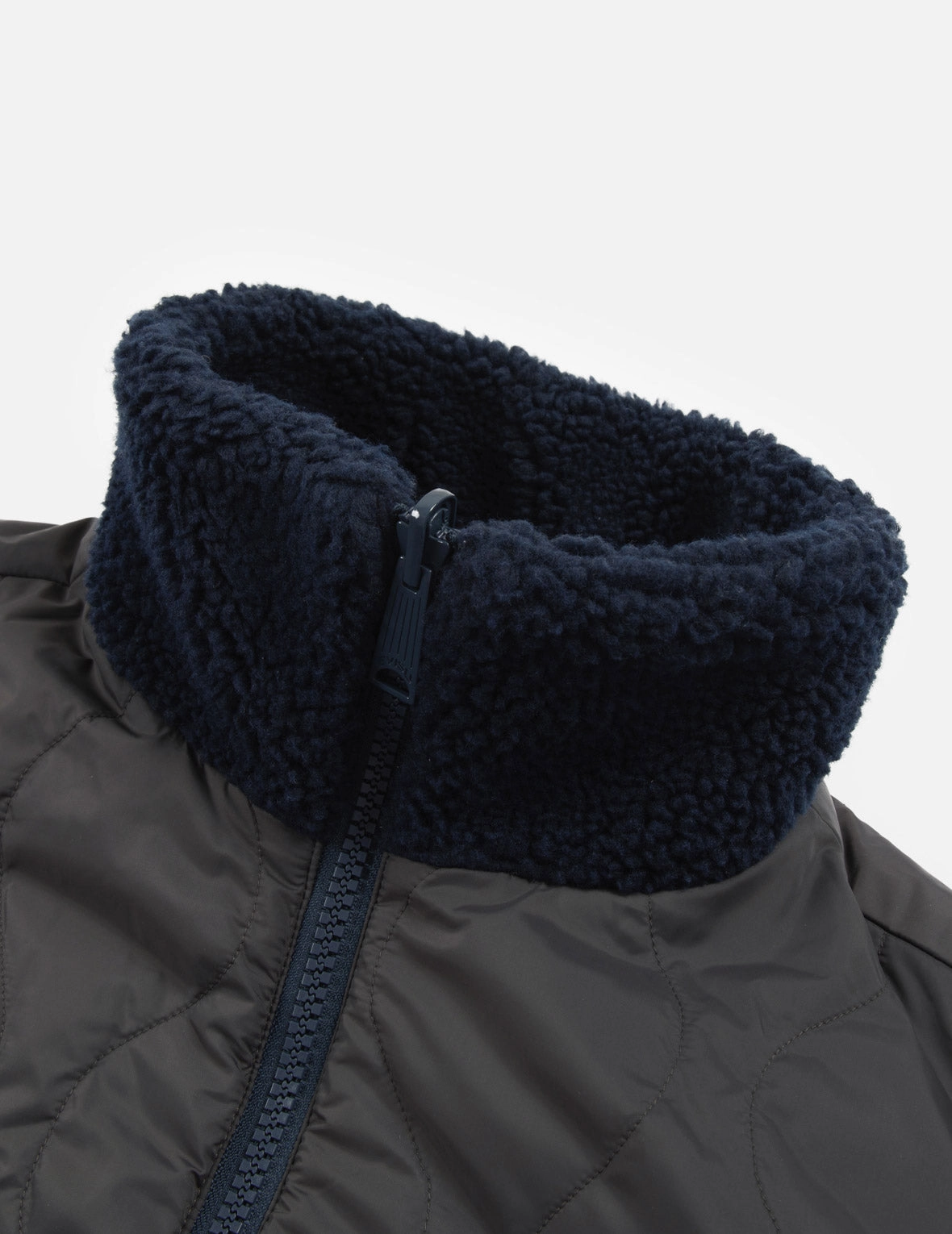 Two-tone Reversible Relax Fit Zipped Sherpa Jacket
