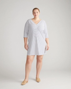 UltimateS Aubrey Sleep Dress - White/Cenote Stripe