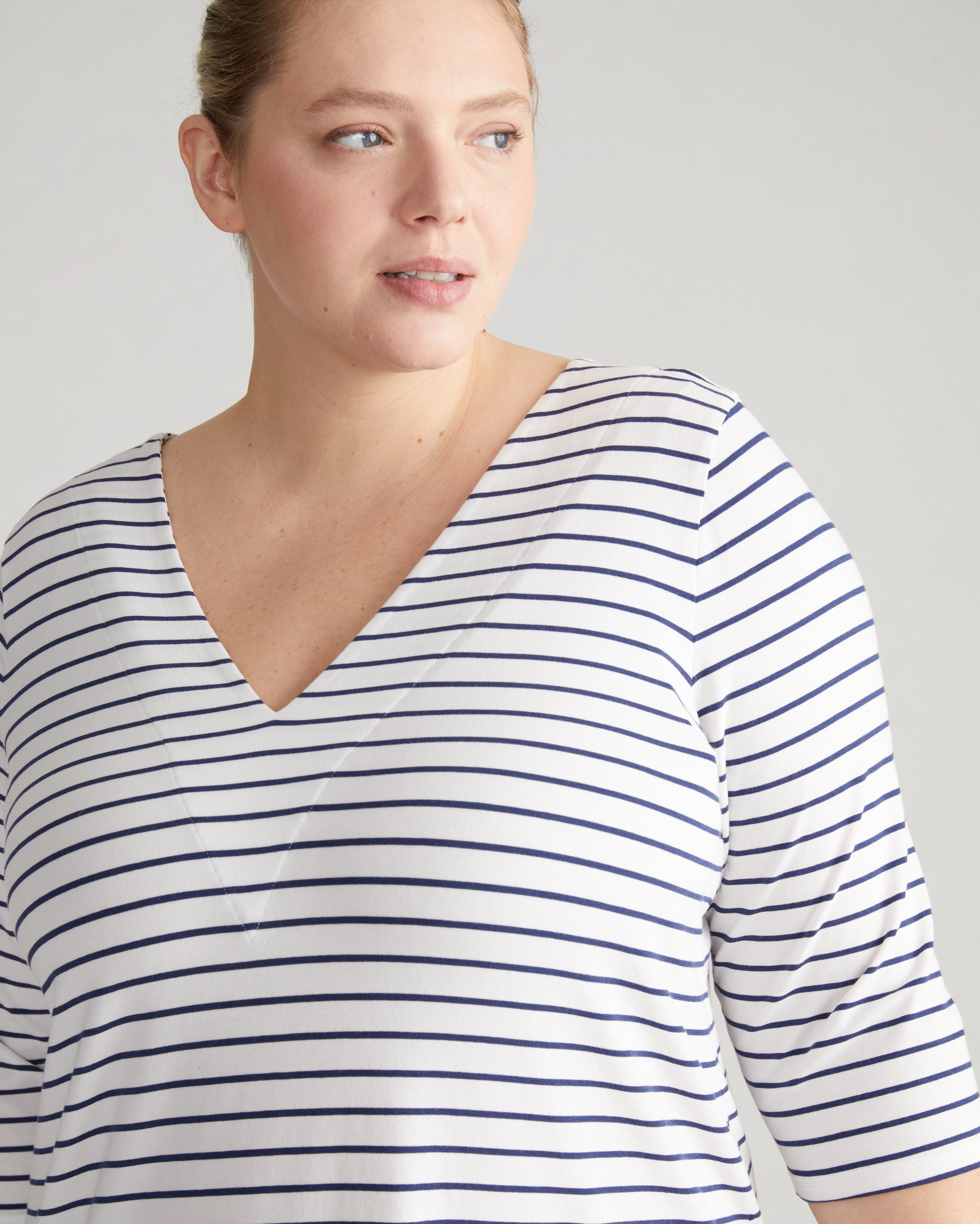 UltimateS Aubrey Sleep Dress - White/Cenote Stripe