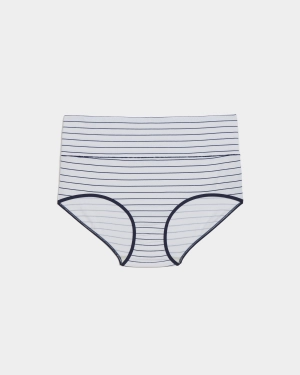 UltimateS Full Coverage High Rise Brief - White/Cenote Stripe
