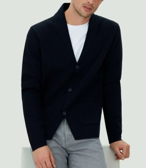 Veste en maille marine Lehny