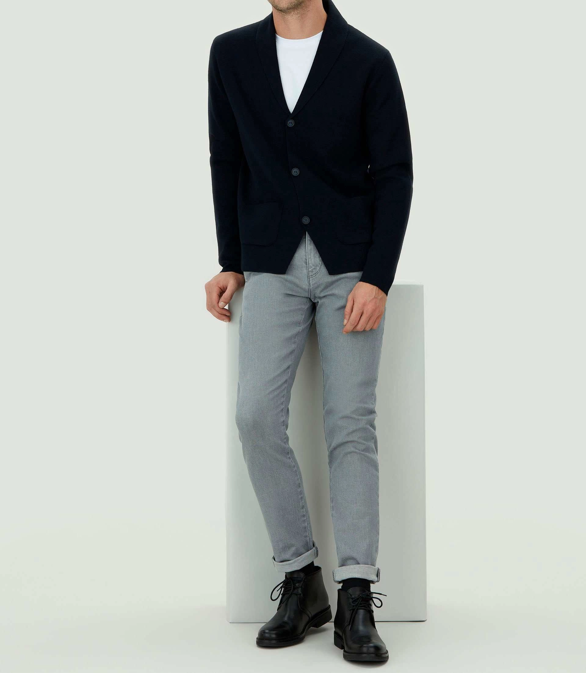 Veste en maille marine Lehny