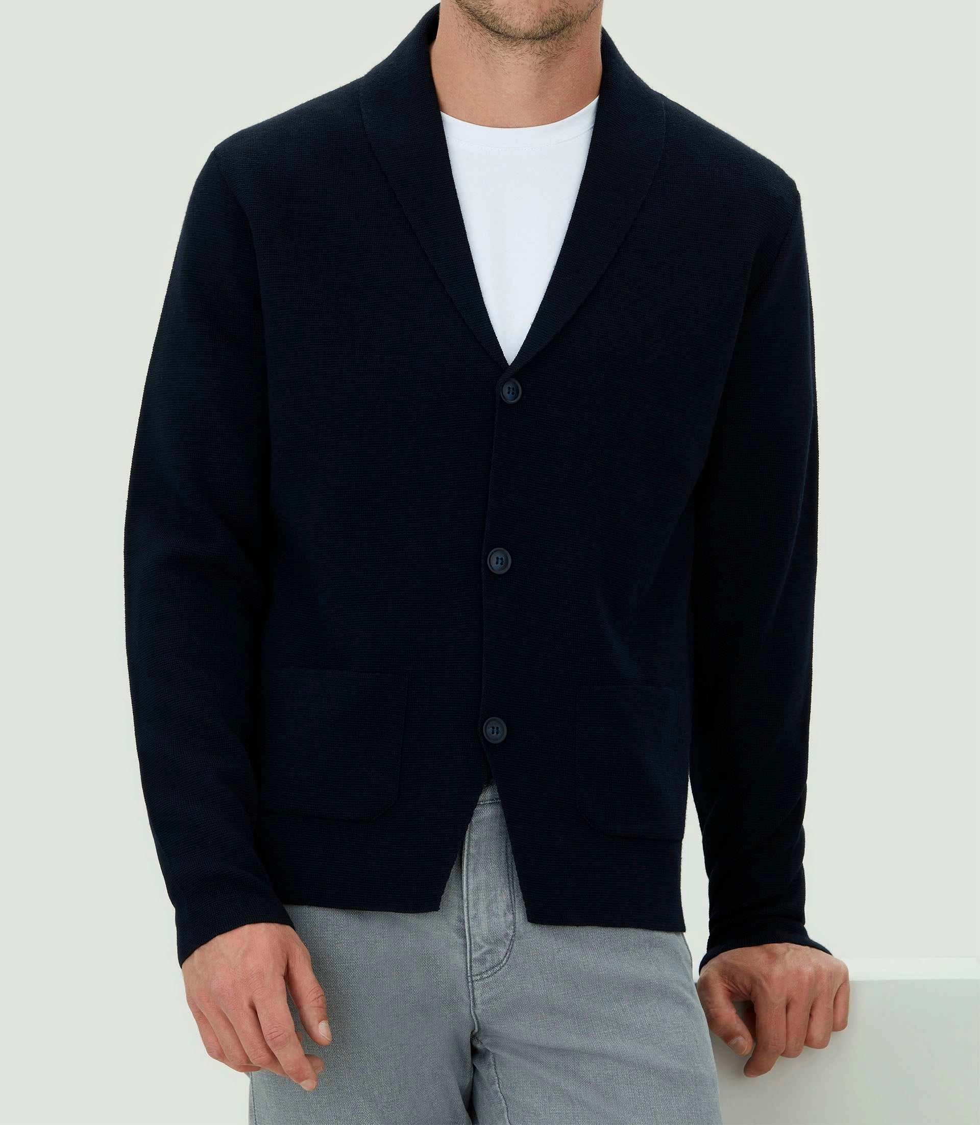 Veste en maille marine Lehny