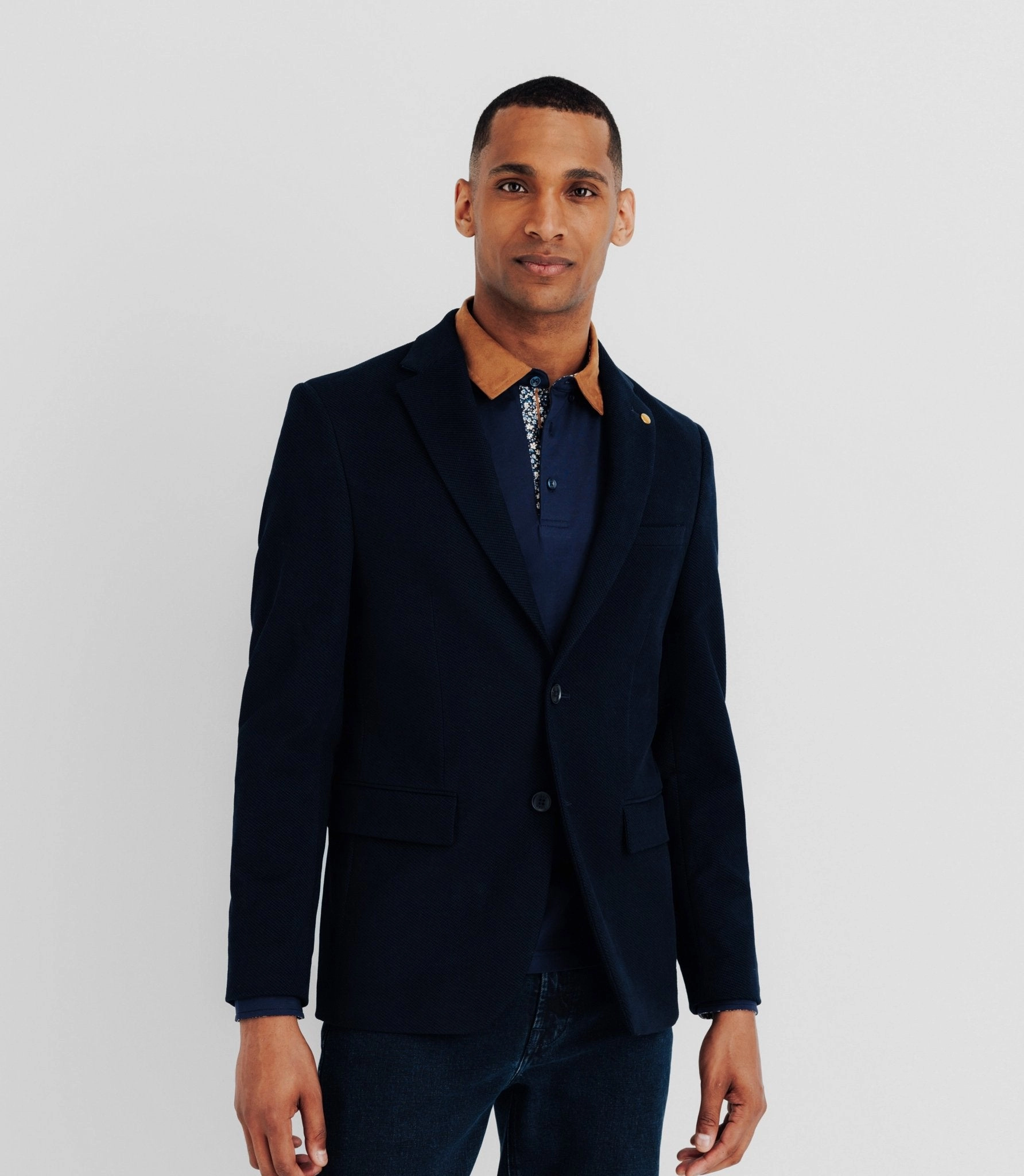 Veste en velours fantaisie marine
