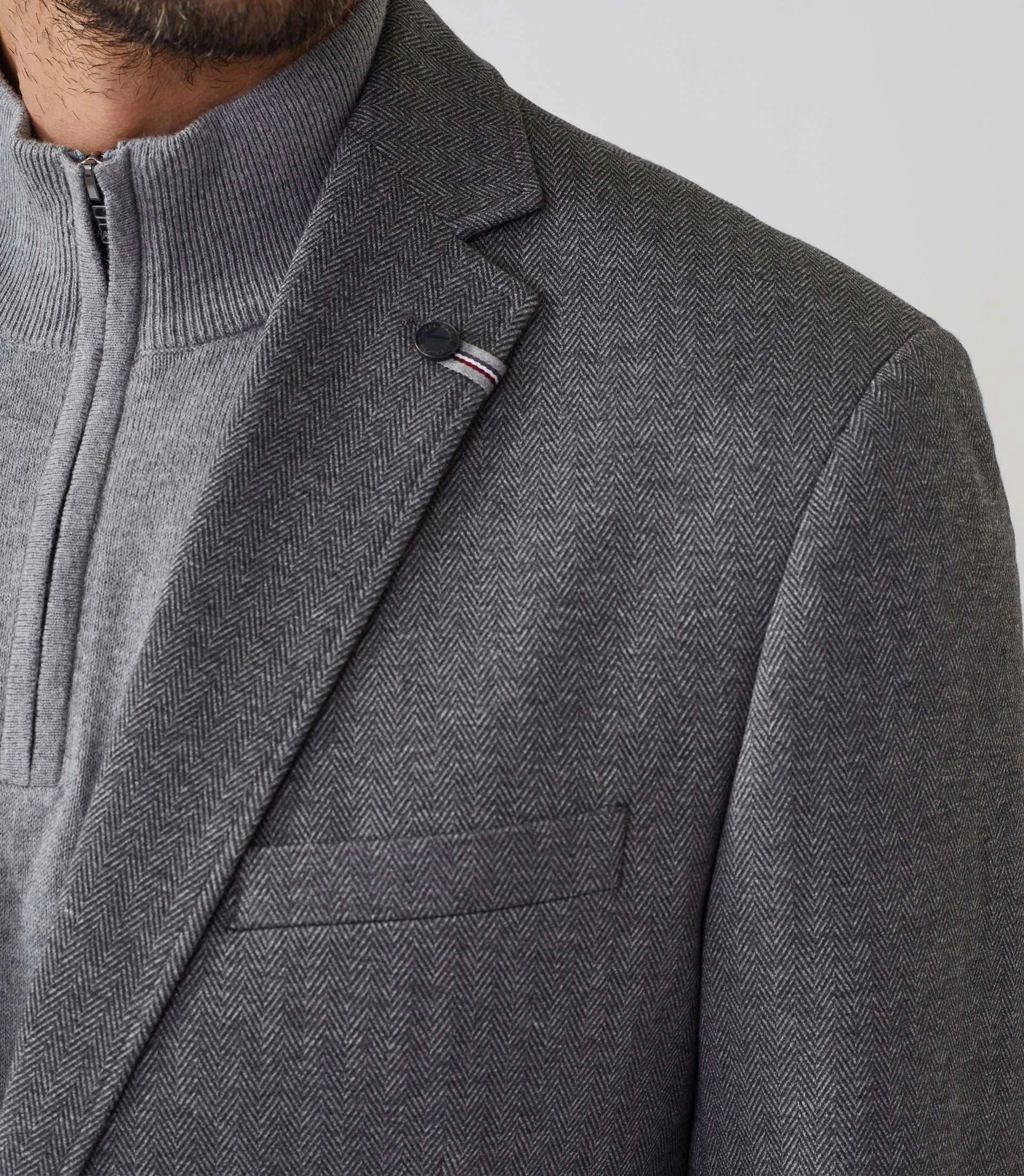 Veste maille chevron grise Relief