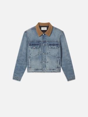 Vintage Denim Jacket -- Blue Beach Rips