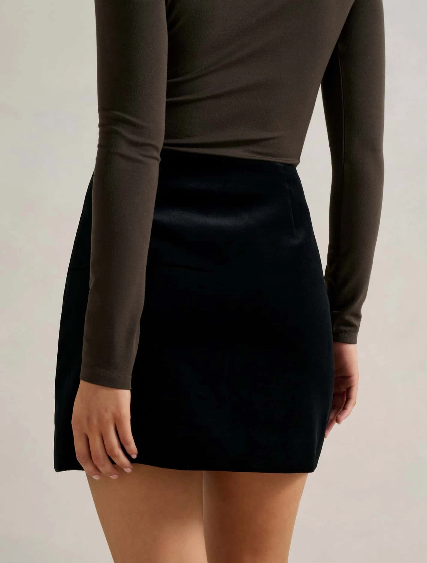Violet Velvet Split Mini Skirt