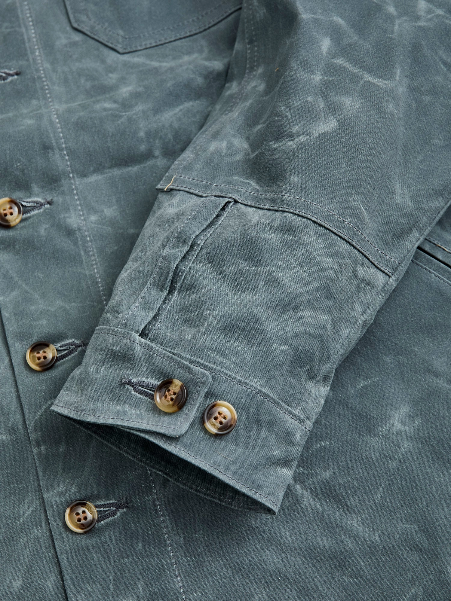 Waxed Canvas Crissman Overshirt in Harbor Blue