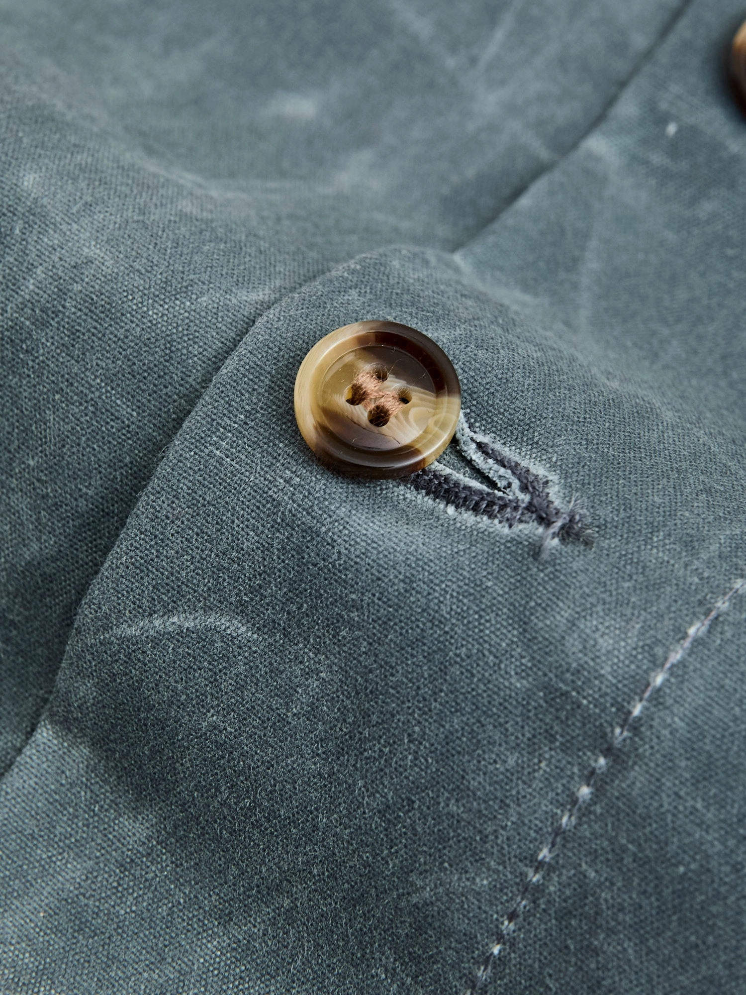 Waxed Canvas Crissman Overshirt in Harbor Blue