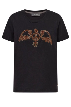 Wing O-SS Deco Tee | Black | T-Shirt fra Mos Mosh