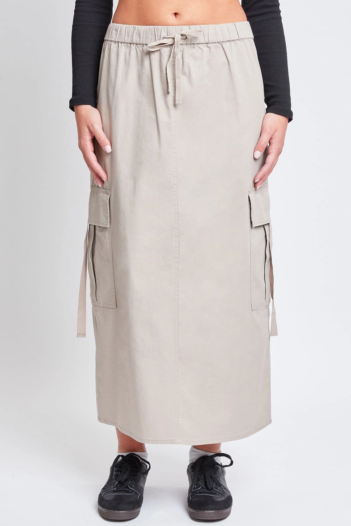 Women’s Poplin Maxi Drawcord Cargo Skirt