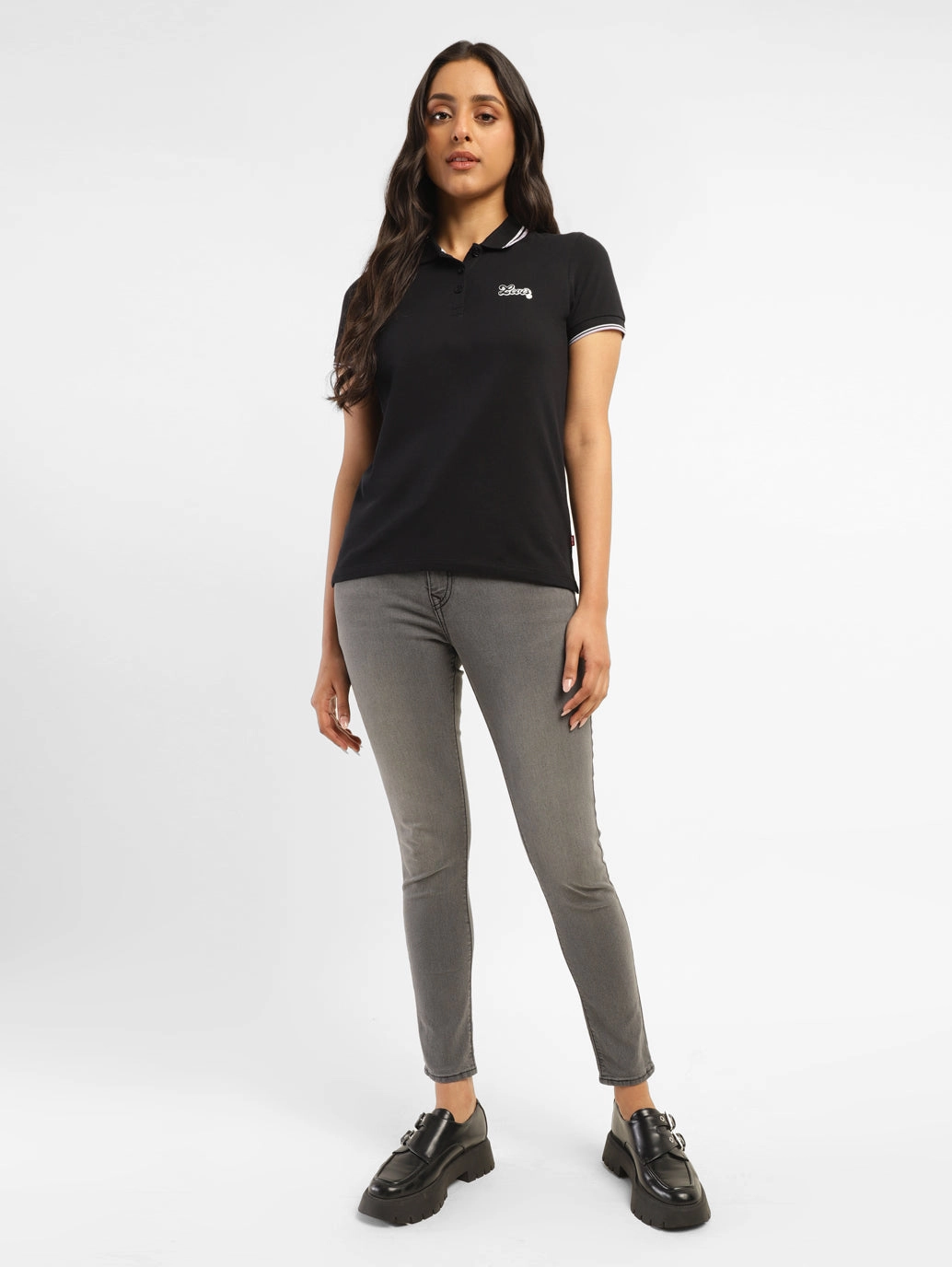 Women's Solid Polo T-shirt