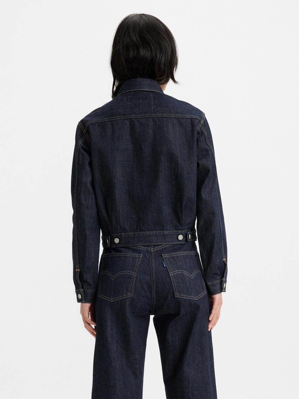 Women's Solid Spread Collar Denim Jacket