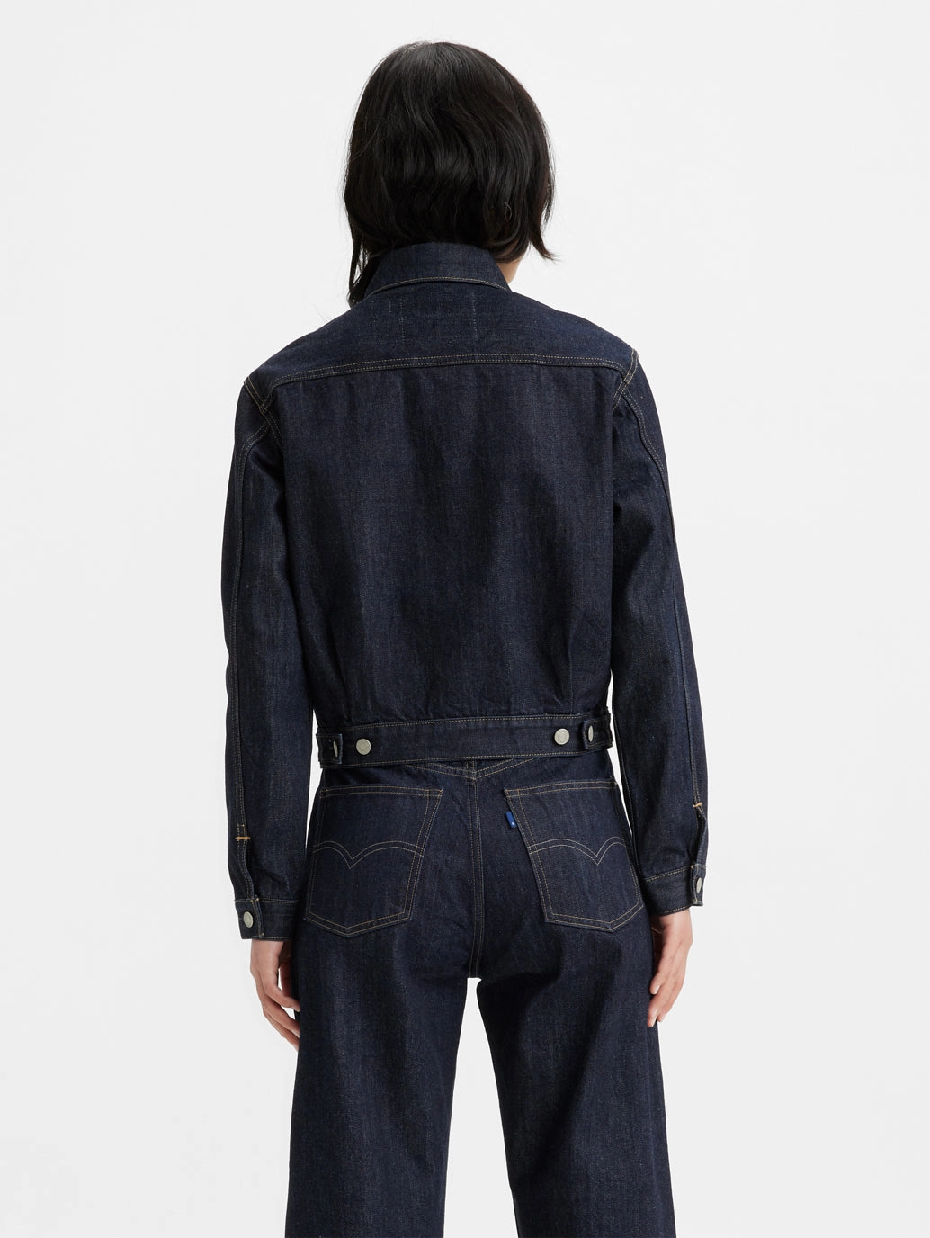 Women's Solid Spread Collar Denim Jacket