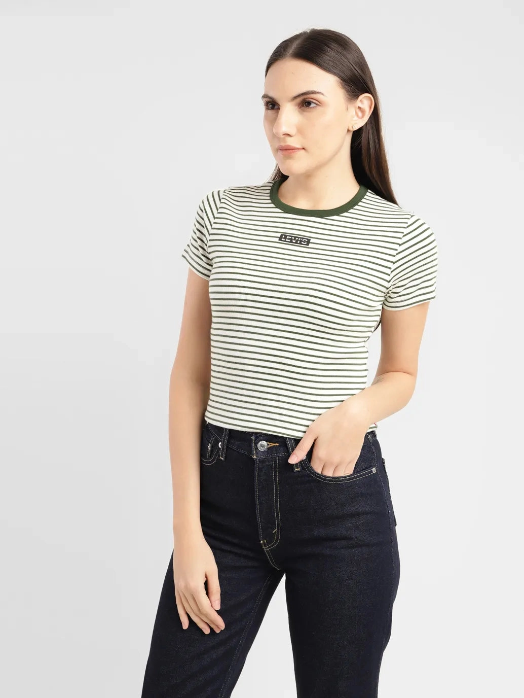 Women's Striped Crew Neck T-shirt