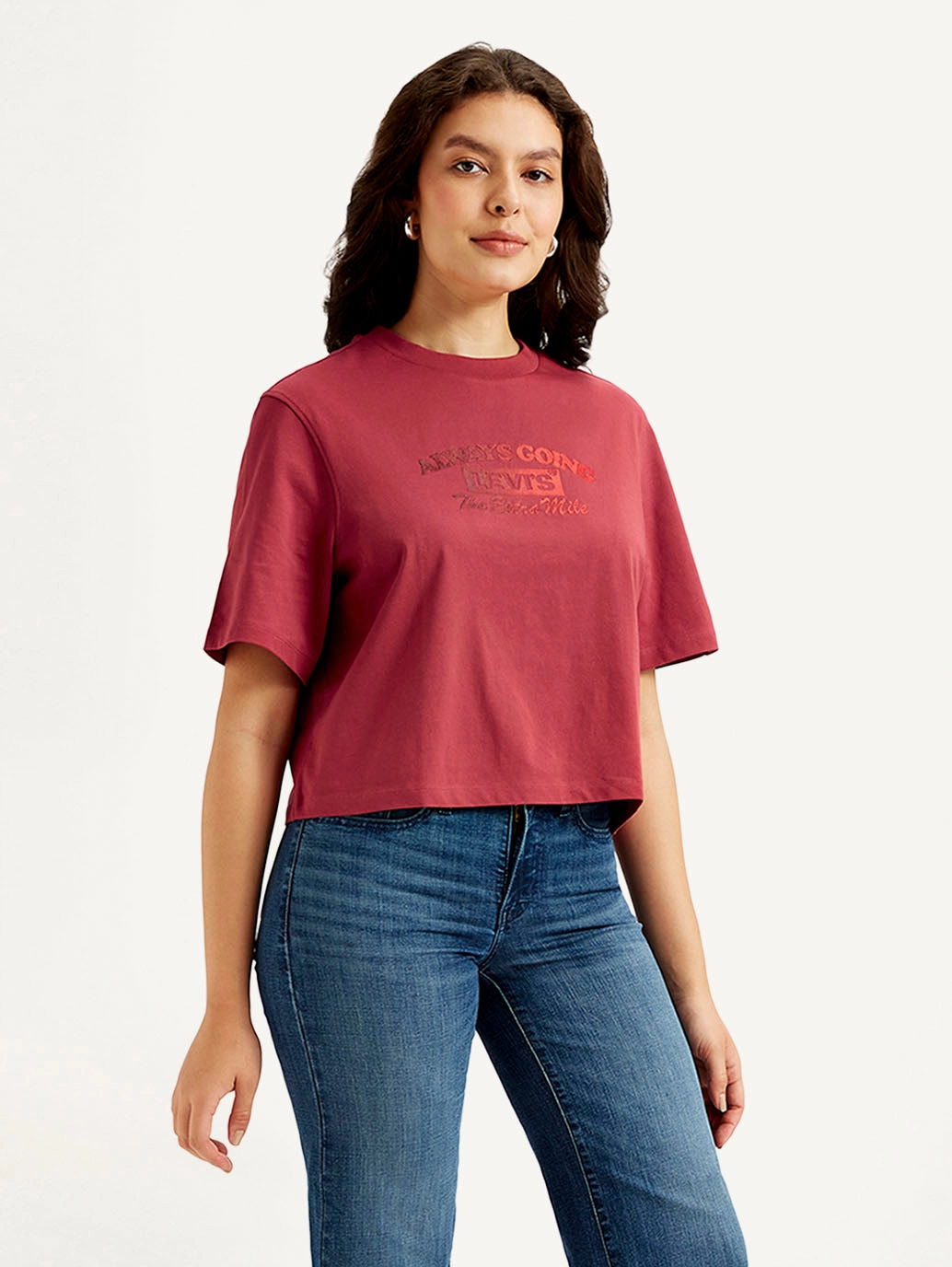 Women's Typographic Print Boxy T-shirt