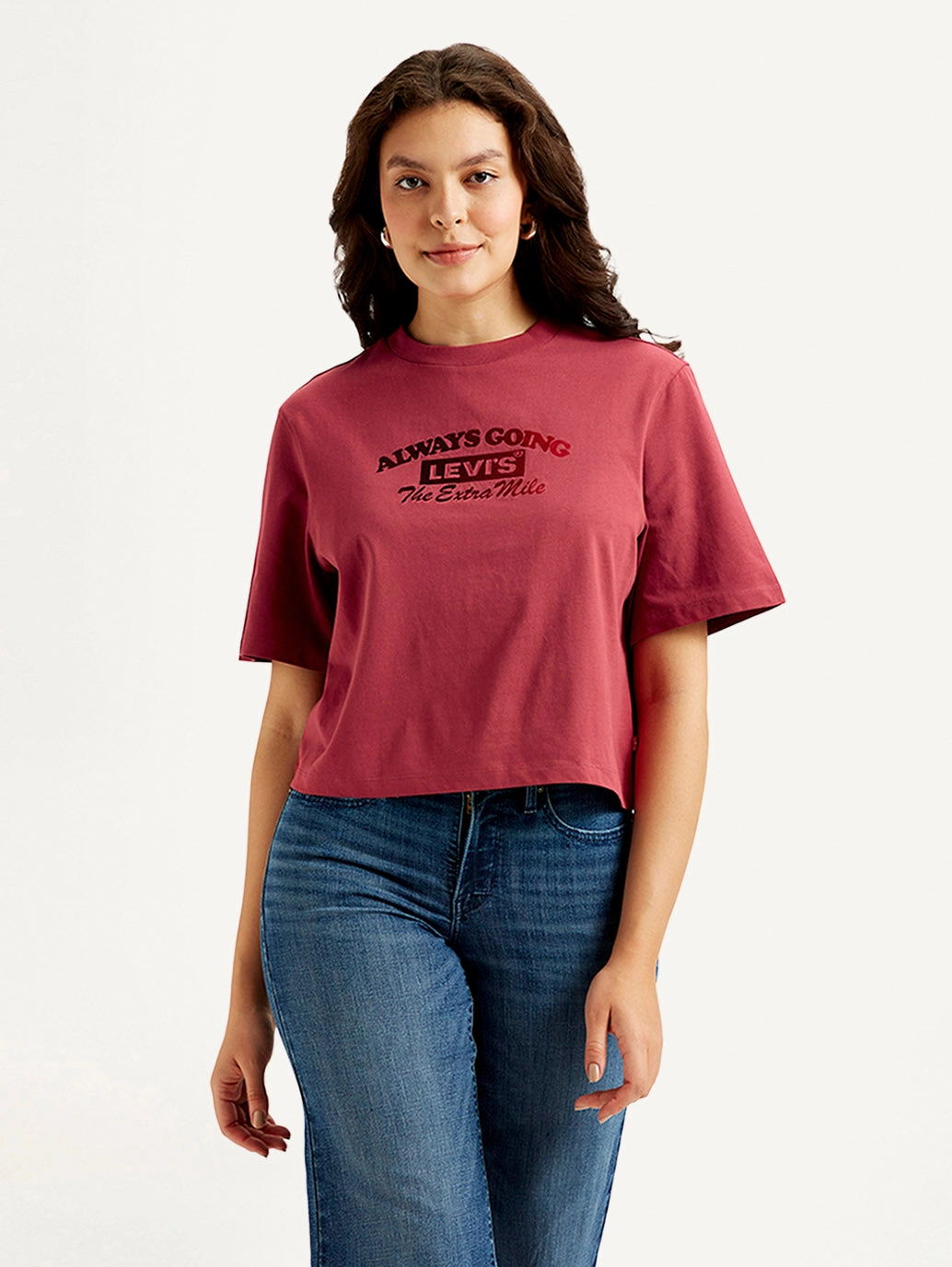 Women's Typographic Print Boxy T-shirt