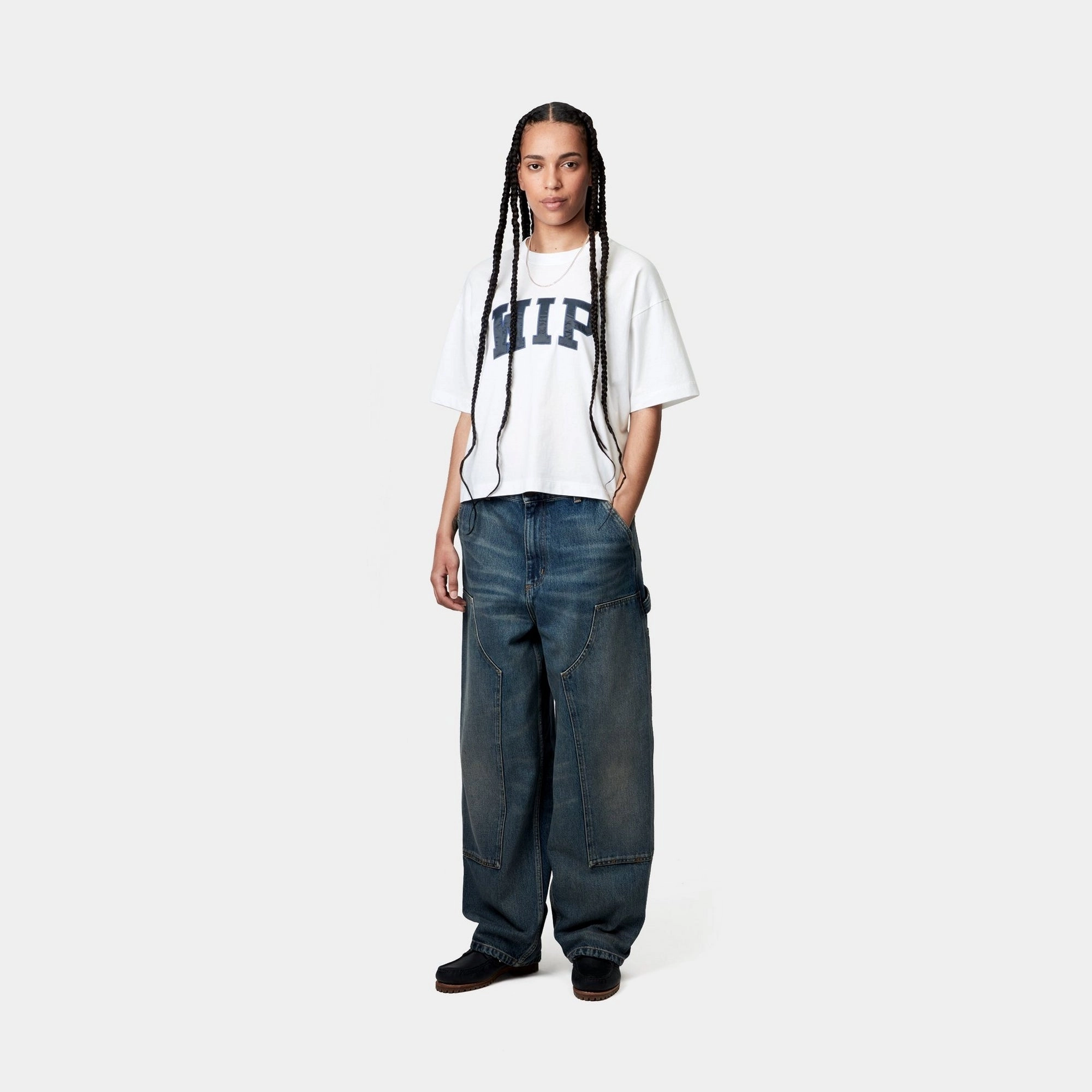 Women’s WIP T-Shirt | White / Dusky Blue